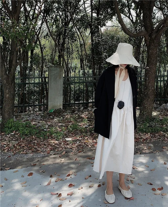 2021 New Summer Autumn Large Brim Fisherman Hat Women Cotton Linen Round Dome Bandage Bow Big Foldable Sun Hats Fishermen Hat