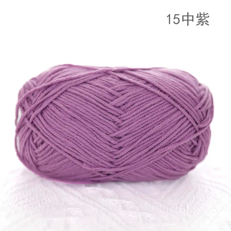 Premium Blended 4 Yarns Anti-Pilling Milk Cotton Baby Crochet Yarn Recycled High Tenacity for Knitting and Weaving