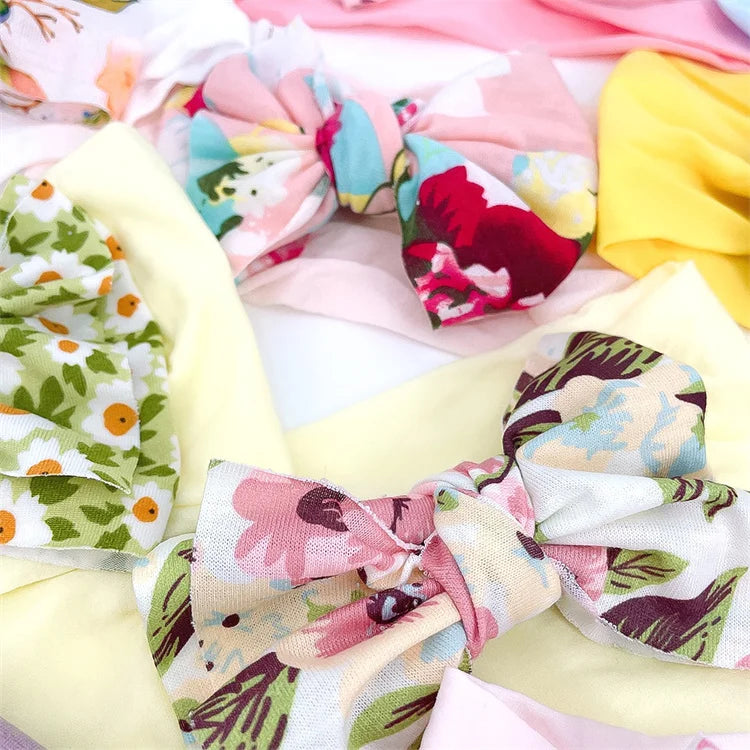 New Baby Products Cute Baby Nylon Traceless Wide Headband Children's Hair Accessories Baby Bows and Headbands Set