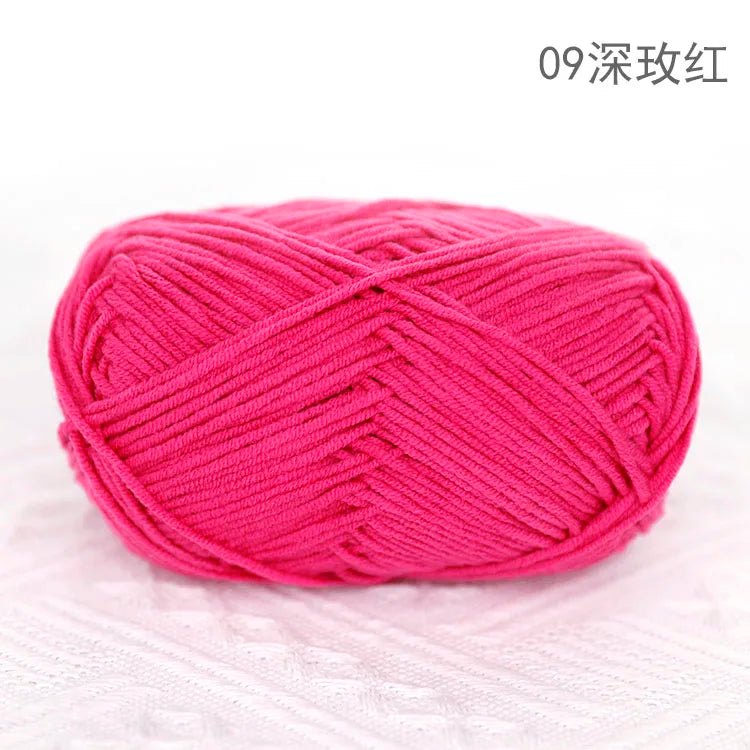 Premium Blended 4 Yarns Anti-Pilling Milk Cotton Baby Crochet Yarn Recycled High Tenacity for Knitting and Weaving
