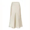 High Quality Women's Satin High Waist Solid Color Split Skirt