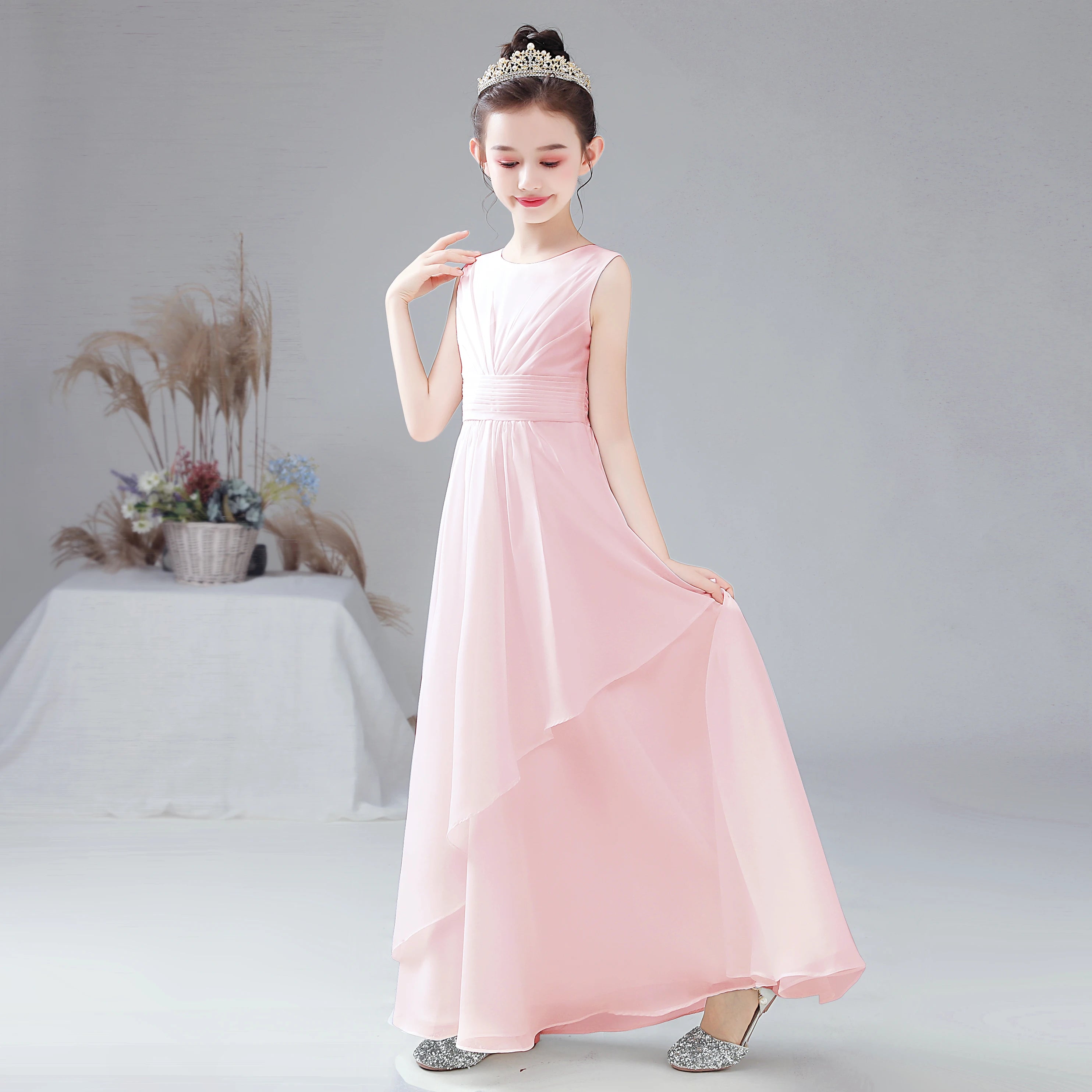 Dideyttawl Customized Chiffon Flower Girl Dress For Wedding Party First Communion 2025 Little Bride Gowns Junior Bridesmaid