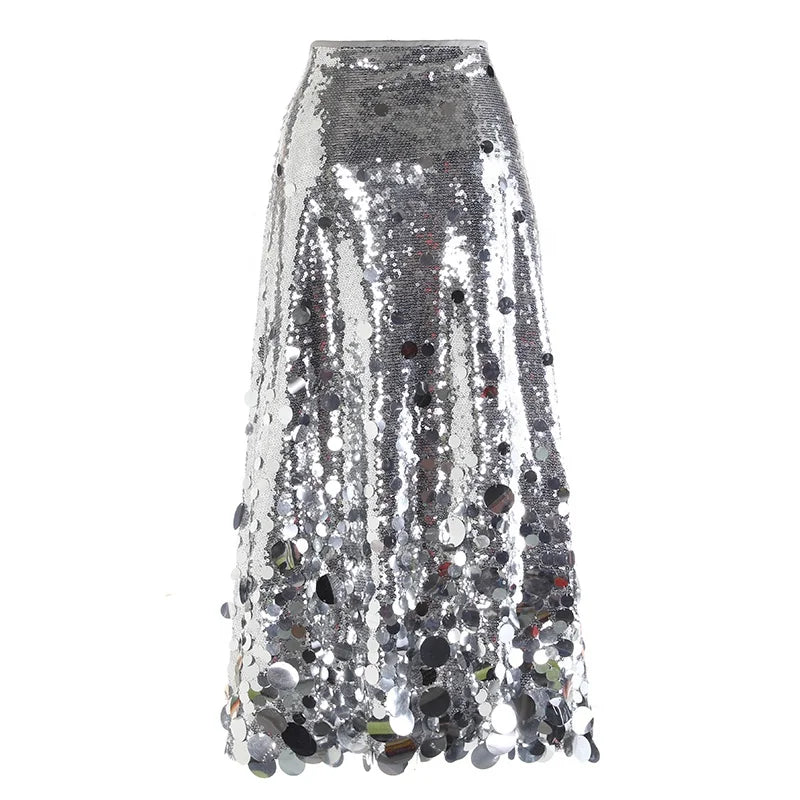 OUDINA Ready to Ship Products Women Irregular Design Casual Midi A-line Skirts Ladies Long Skirt