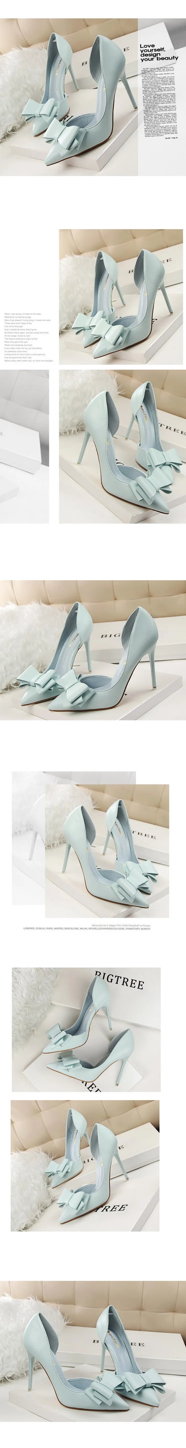 BIGTREE Shoes Bow-knot Woman Pumps Stiletto 10.5 Cm Women Basic Pump Pointed Toe Classic Pumps Sexy High Heels Women Shoes 2025