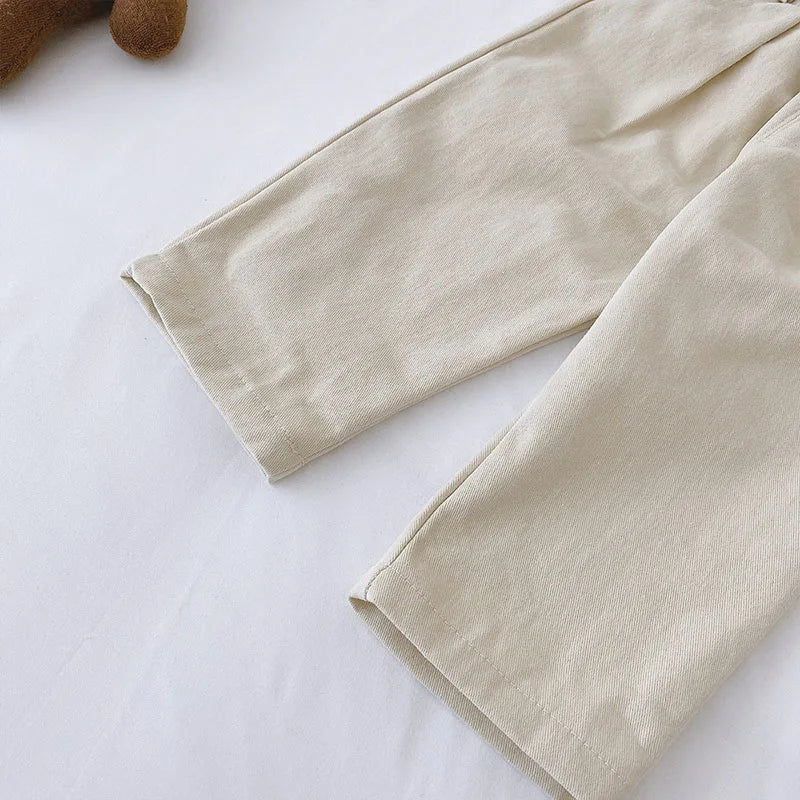 MILANCEL 2026 Spring Autumn Solid Kids Boys Straight Pants Fashion Children Clothing Trousers Brief Jeans for 1-6 Years