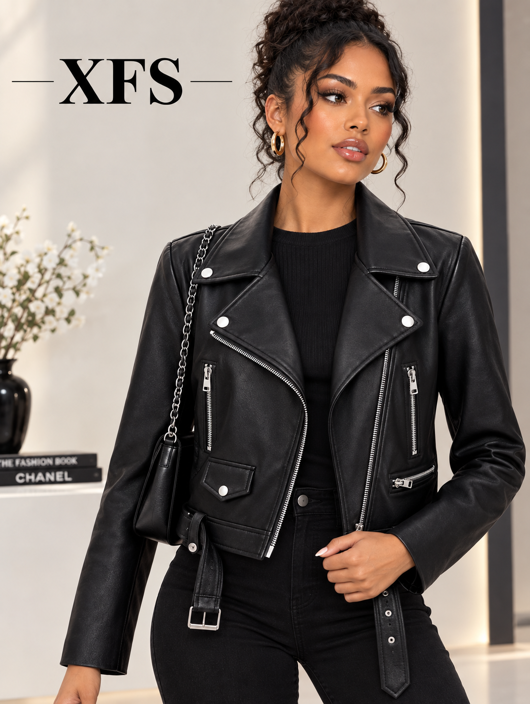 Leather Biker Jacket For Women Boyfriend-Style