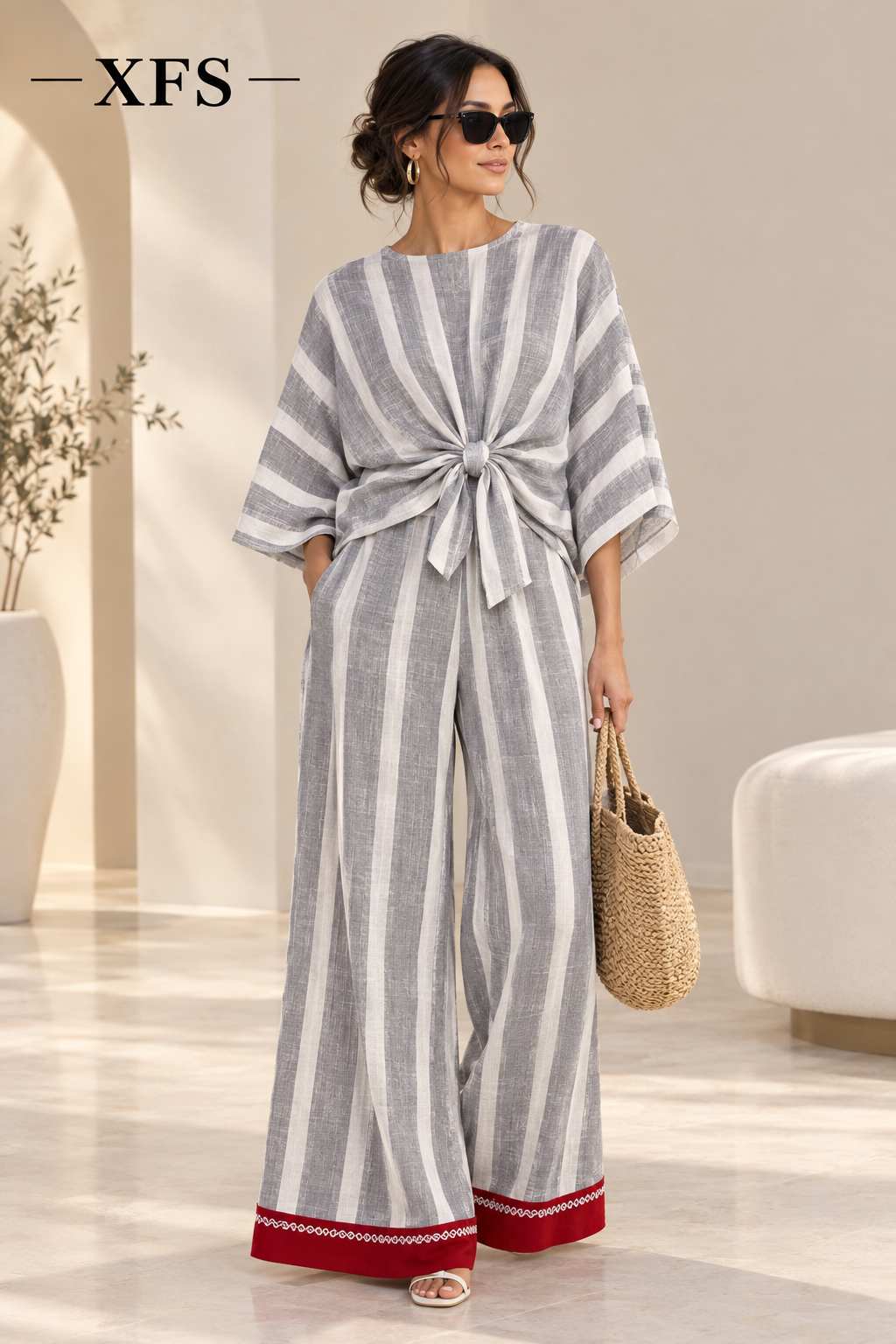 Women's Striped 2 Piece Outfit