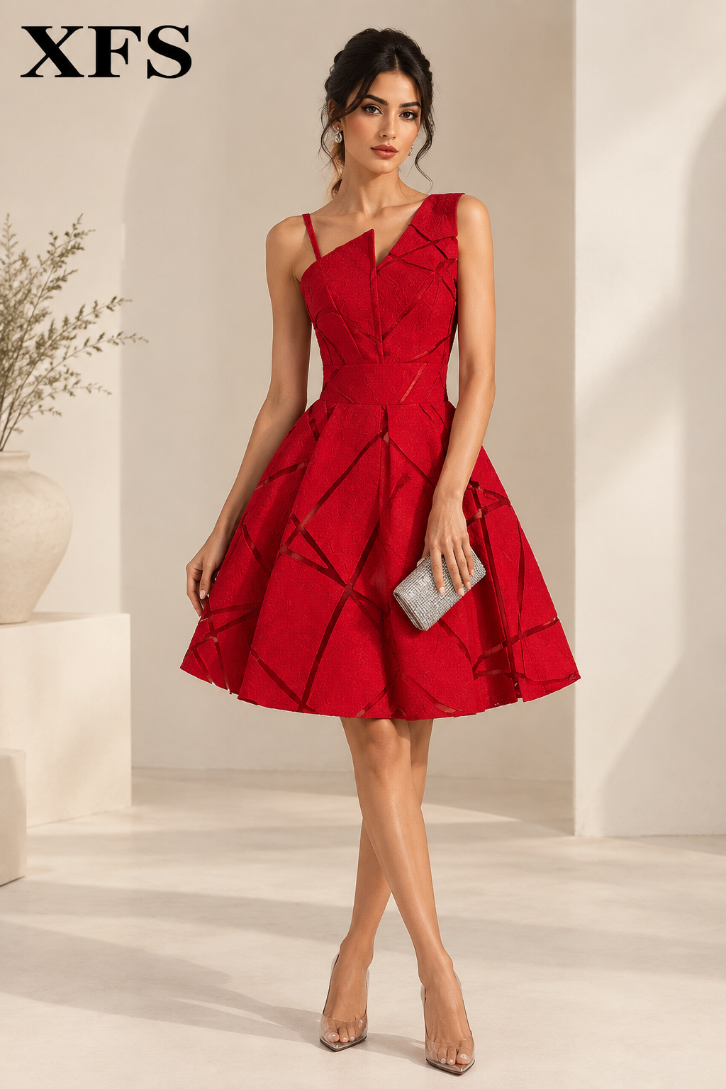 Short slim evening dress
