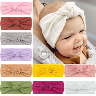 2023 European and American New Baby Products Kidsren's Turban Hat Baby Pure Color Knotted Indian Pullover Hat Amazon
