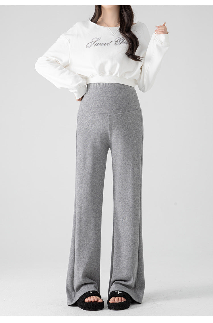 New Pregnant Women's Pants Autumn Loose Micro-flared Pants Autumn and Winter fleece-lined Thickened Pants Small Pregnant Women's Pants