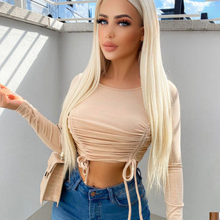 Amazon Summer New High Waist Solid Color Casual Women's Clothing European and American Foreign Trade V-neck Sleeveless Sexy Slim-fit Pants