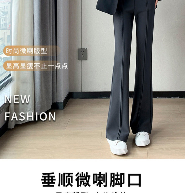 Pregnant women's spring new goddess pants flared pants split slim fit high slimming outerwear trousers pregnant women's suit pants