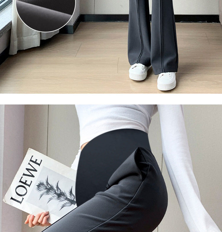 Pregnant women's spring new goddess pants flared pants split slim fit high slimming outerwear trousers pregnant women's suit pants