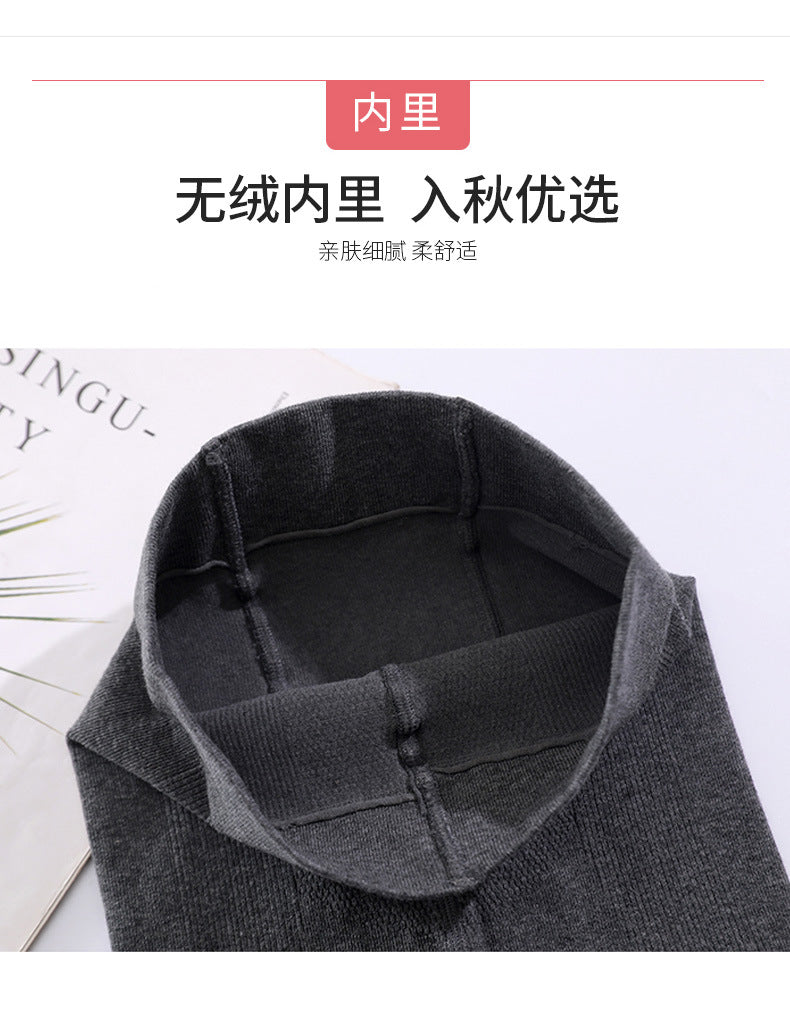Tb New Autumn and Winter Terry Leggings for Women to Wear as Outerwear, Thin, Faded, Butt-Lifting, Four-Stripes Knitted Elastic Tight-Fitting Pants