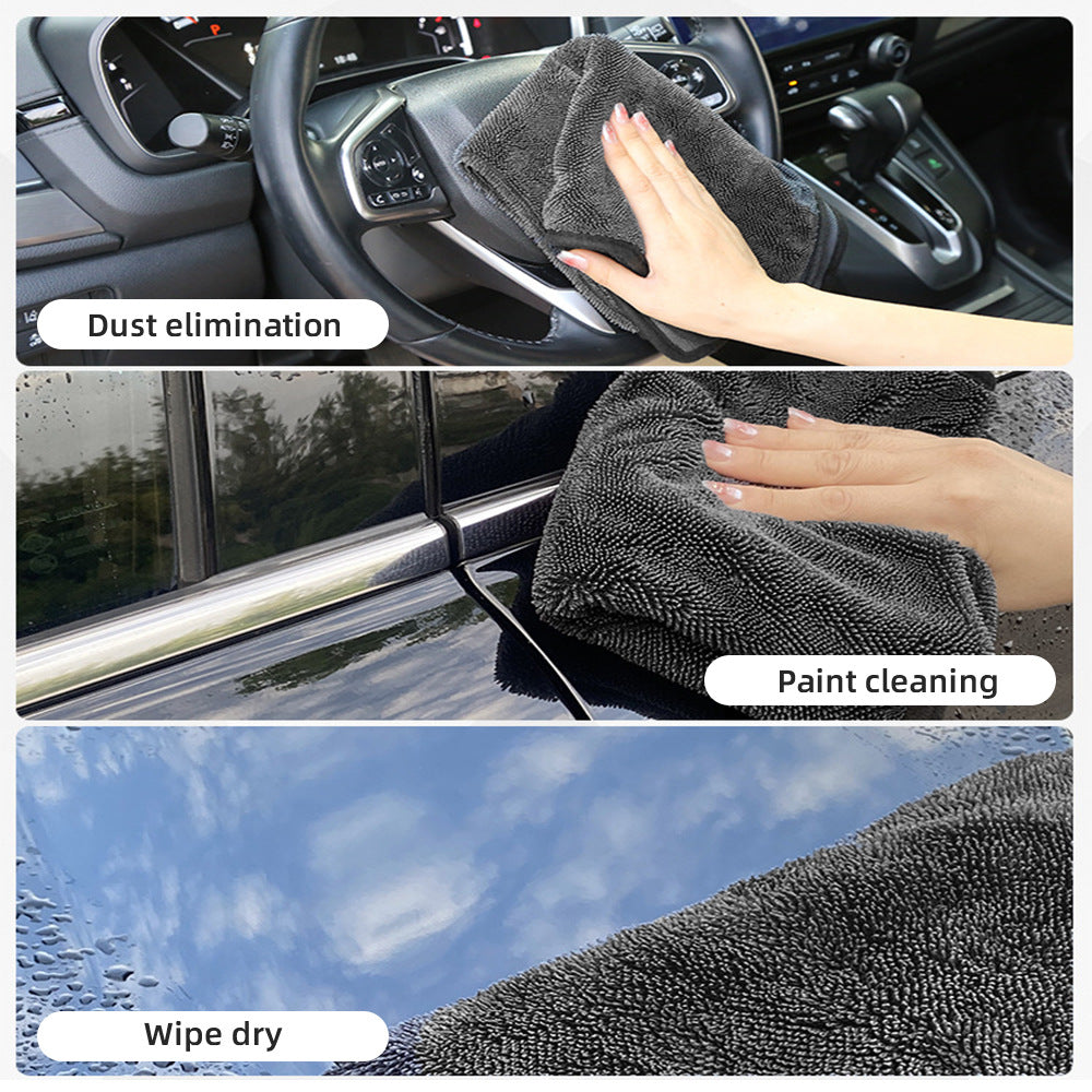 SEAMETAL Car Wash Towel 1200GSM Microfiber Double-Sided Ultra Absorbent Car Wash Cloth Cleaning Drying Towel Washing Accessories