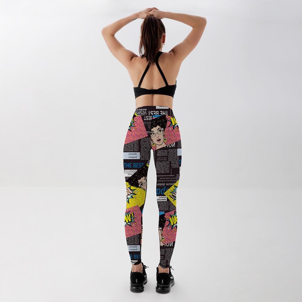 Hot Selling Women Digital Printed High Waist High Elastic Yoga Sports Tight Leggings XY5025