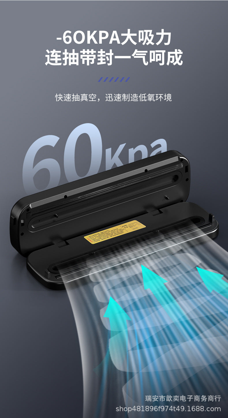Vacuum Sealing Machine Food Preservation Machine Kitchen Plastic Household Vacuum Packaging Machine Wet and Dry Knife Cutting Sealing Machine