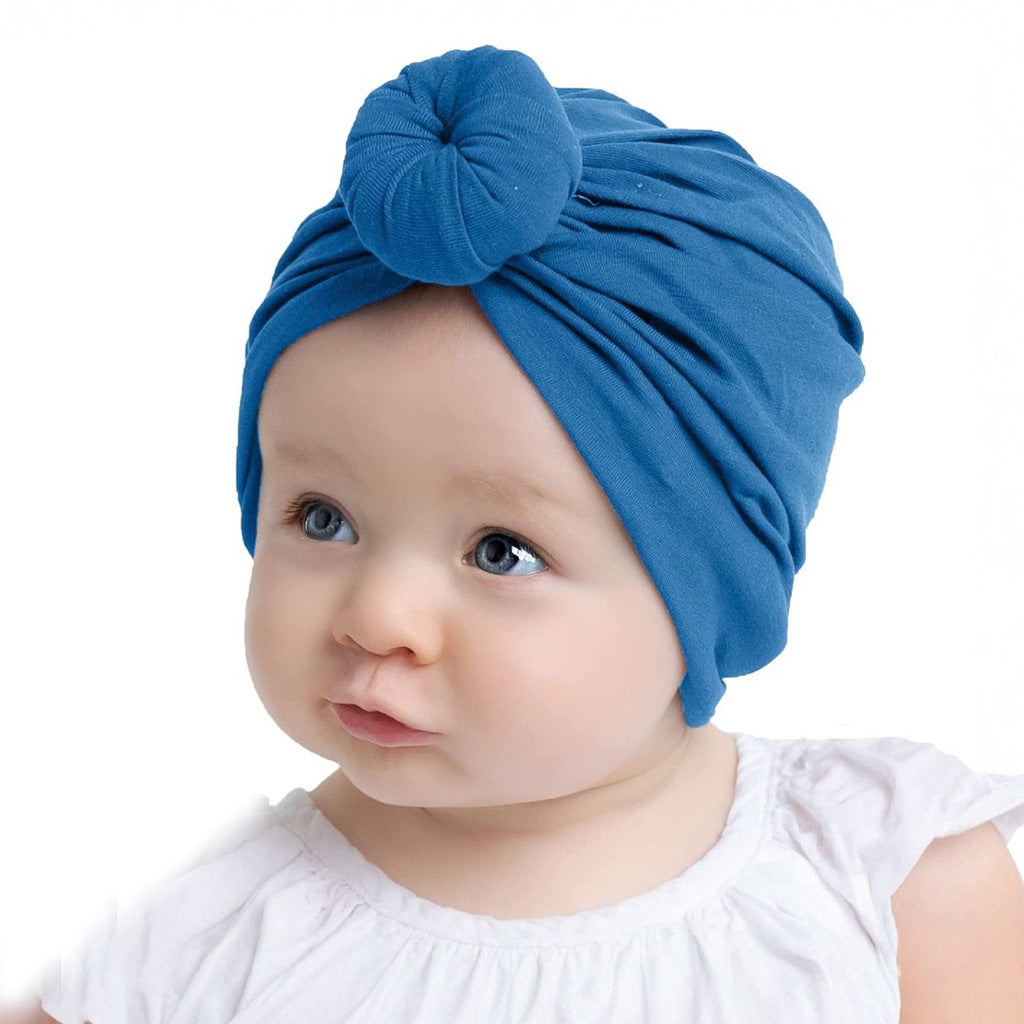 European and American New Style Baby Pullover Hat, Cute Solid Color Donut Baby Hat, Thin and Comfortable Baby Hat for All Seasons