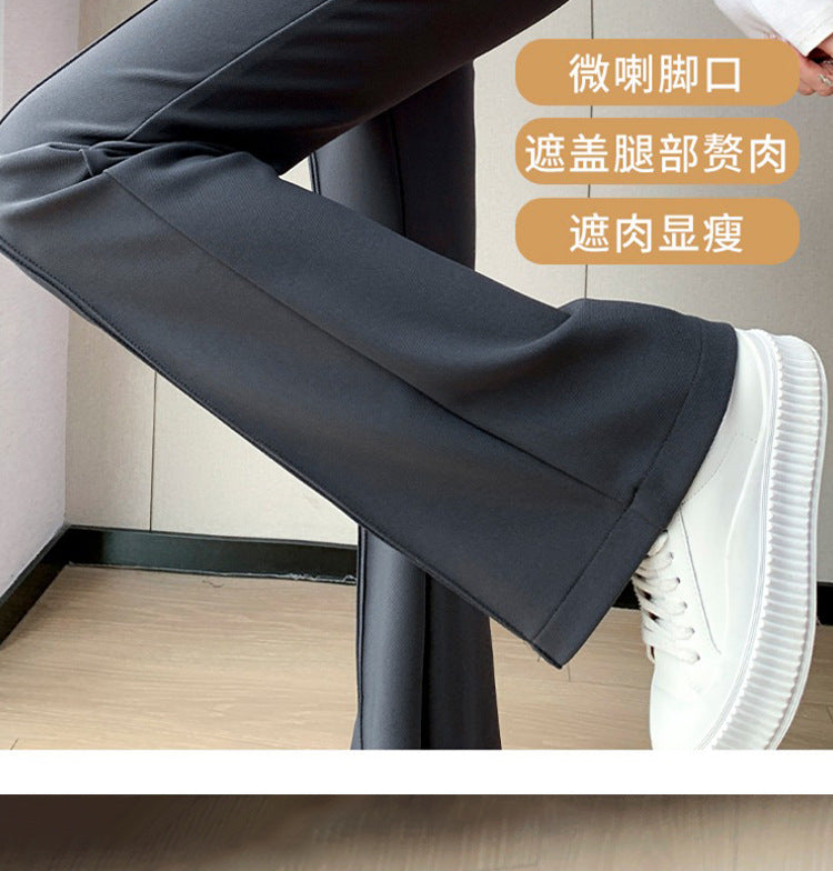 Pregnant women's spring new goddess pants flared pants split slim fit high slimming outerwear trousers pregnant women's suit pants