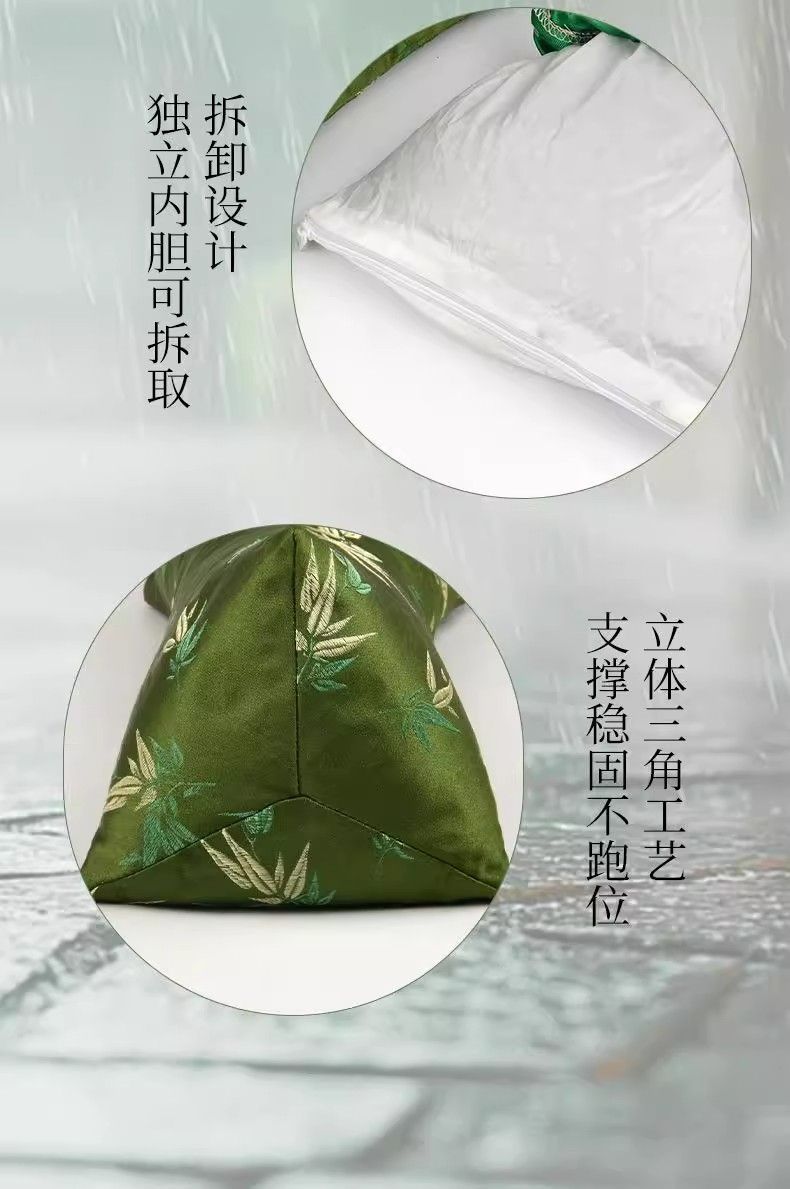 Mugwort Cervical Spine Pillow Bamboo Leaf Pure Cotton Triangular Cervical Spine Pillow Teacher's Day Pillow Gift Box Multifunctional Mugwort Pillow