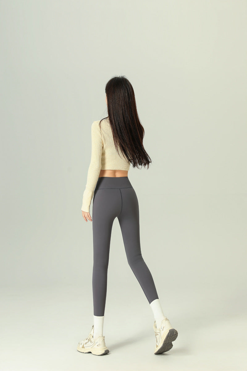 2024 Shark Pants for Women, Fleece-Lined and Thickened, High-Waisted, Hip-Lifting Yoga Pants, Leggings, Lamb Fleece, Plus Size