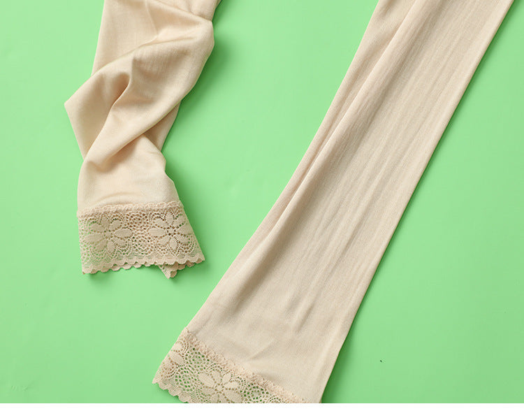 Thin Summer 100% Mulberry Silk Silk High Waist Cropped Pants Fine Knitted Leggings Breathable Skin-Friendly Soft Women's Pants