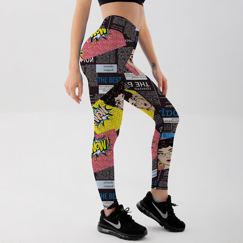 Hot Selling Women Digital Printed High Waist High Elastic Yoga Sports Tight Leggings XY5025