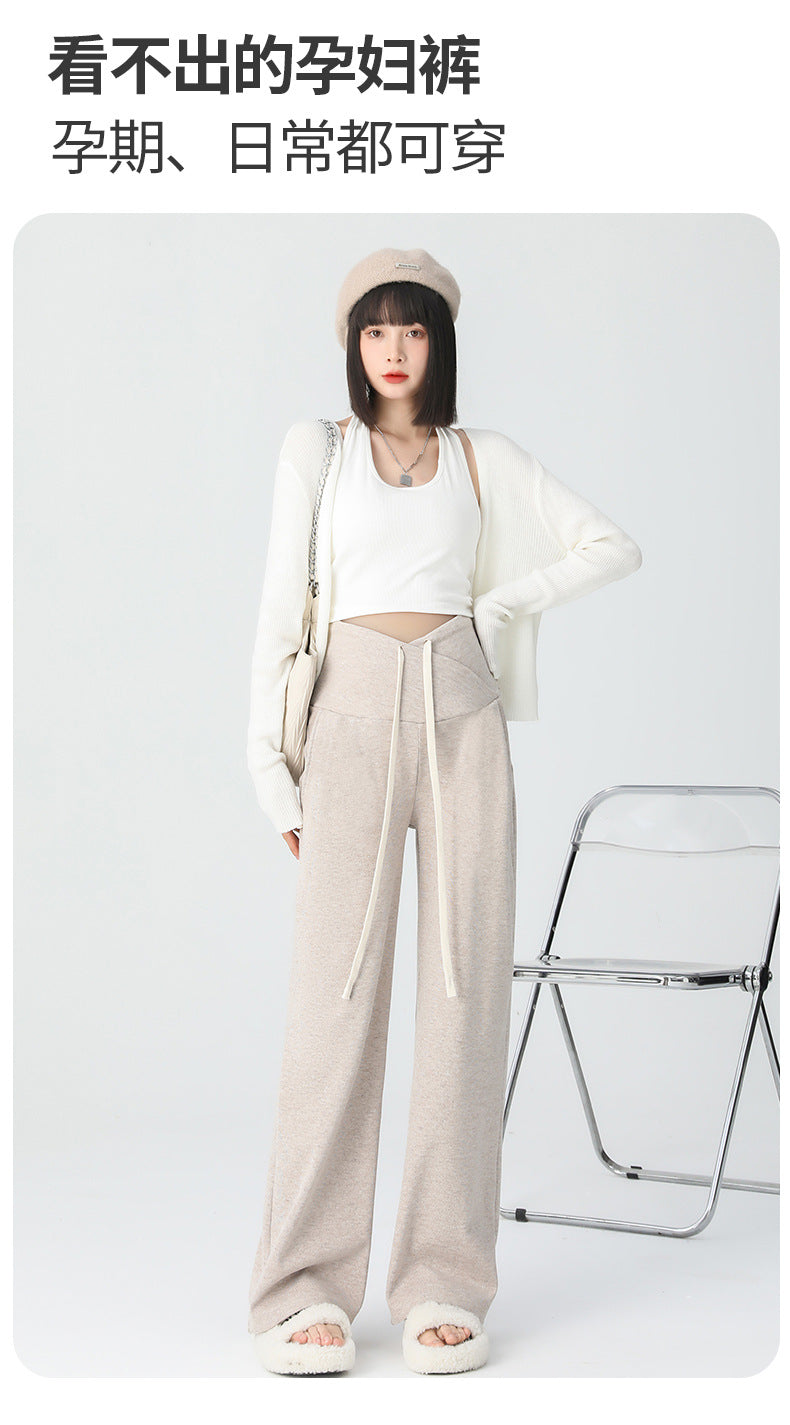 Pregnant women's pants spring wear new style belly-free casual wide-leg pants early pregnancy trousers Spring