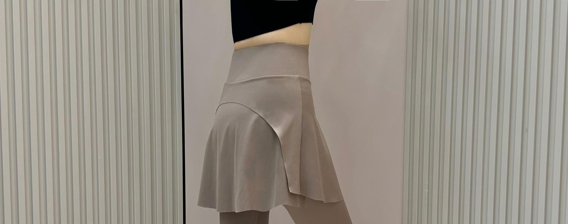 Summer New High Waist Capri Pants Pocket Belly-closed Culottes Fashion Sports Fake Two-piece Running Fitness Outer Wear Yoga