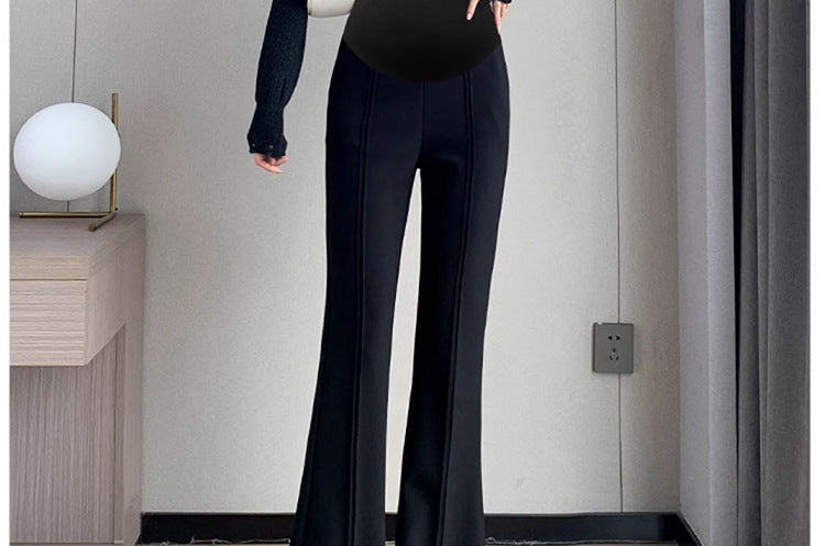 Pregnant women's spring new goddess pants flared pants split slim fit high slimming outerwear trousers pregnant women's suit pants