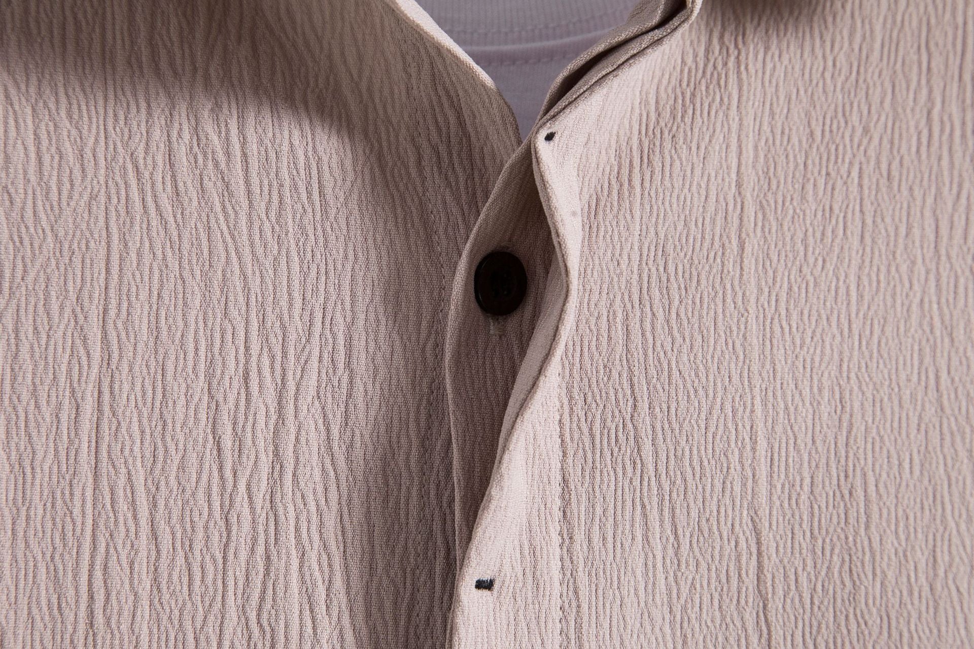 Cross-border 2025 Summer New Men's Short-sleeved Shirt Loose Solid Color Button Short-sleeved Shirt Men's Short-sleeved Shirt