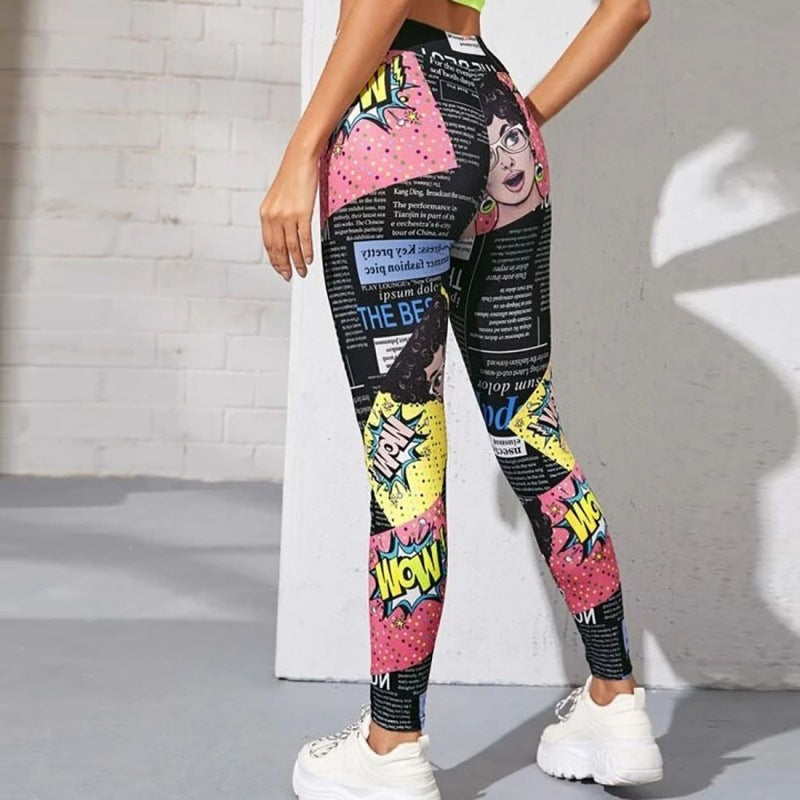 Hot Selling Women Digital Printed High Waist High Elastic Yoga Sports Tight Leggings XY5025