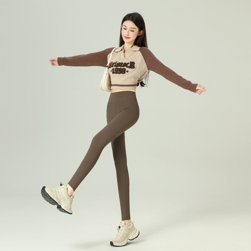 2024 Shark Pants for Women, Fleece-Lined and Thickened, High-Waisted, Hip-Lifting Yoga Pants, Leggings, Lamb Fleece, Plus Size