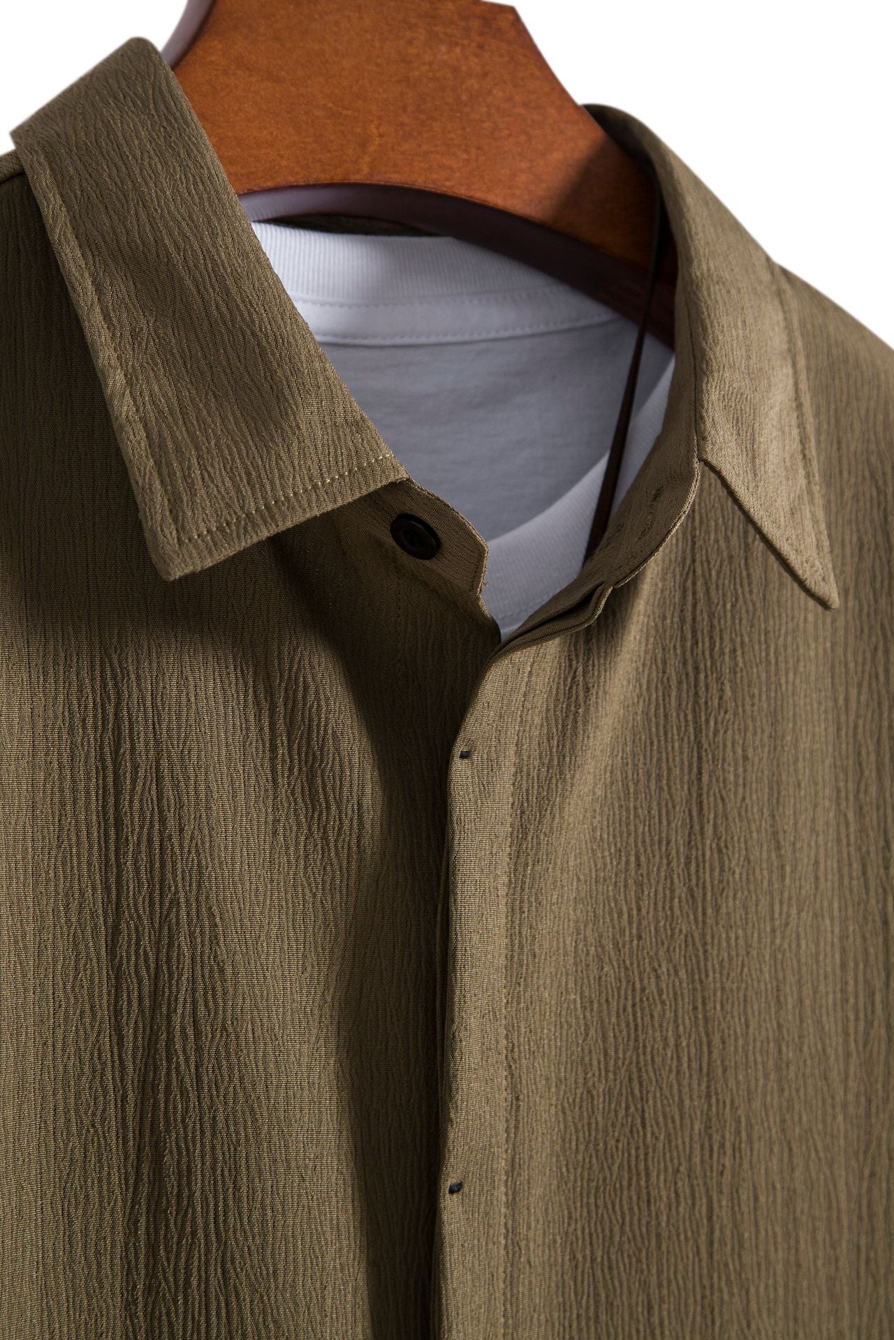 Cross-border 2025 Summer New Men's Short-sleeved Shirt Loose Solid Color Button Short-sleeved Shirt Men's Short-sleeved Shirt