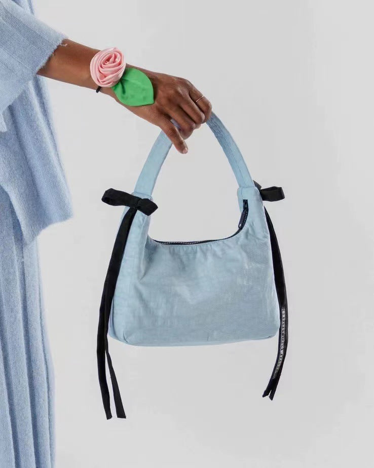 American niche design Baggu Mini Bow handbag underarm bag fashion trendy sky blue all-match women's bag