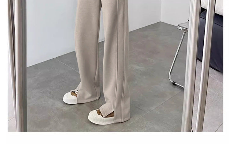 Pregnant Women's Trousers Herringbone Pattern Woolen Belly Narrow Wide-leg Pants Lazy Casual Glutinous Rice Pants Trousers Pregnant Women's Wear