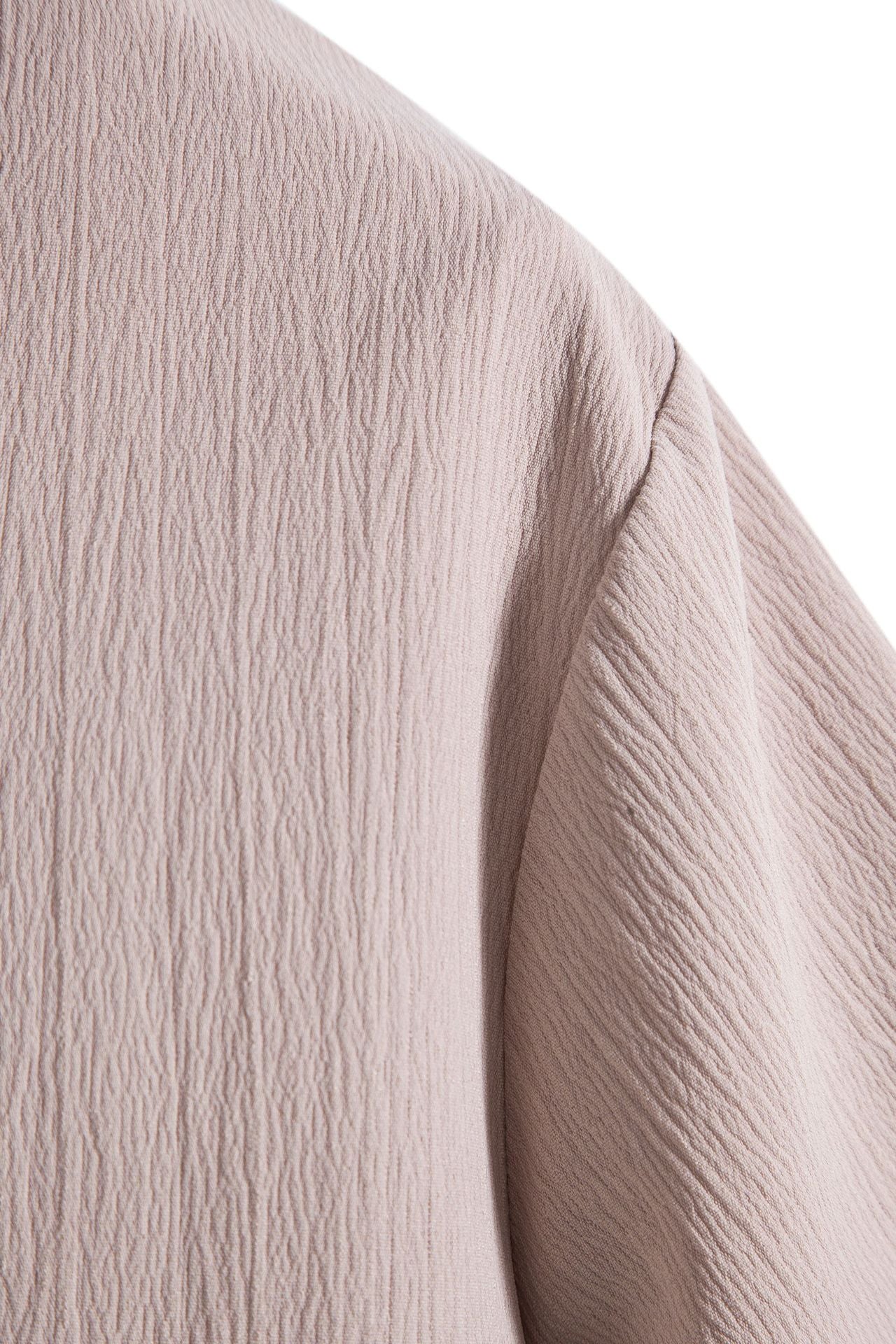 Cross-border 2025 Summer New Men's Short-sleeved Shirt Loose Solid Color Button Short-sleeved Shirt Men's Short-sleeved Shirt