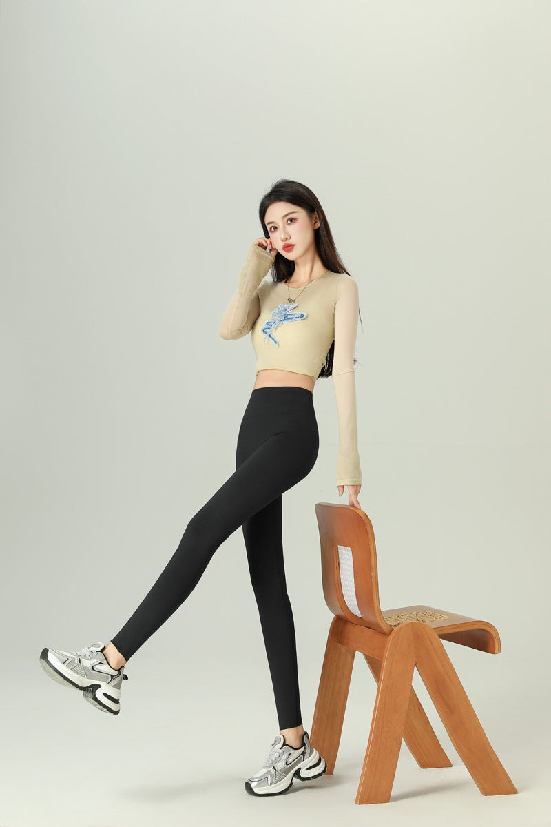 2024 Shark Pants for Women, Fleece-Lined and Thickened, High-Waisted, Hip-Lifting Yoga Pants, Leggings, Lamb Fleece, Plus Size