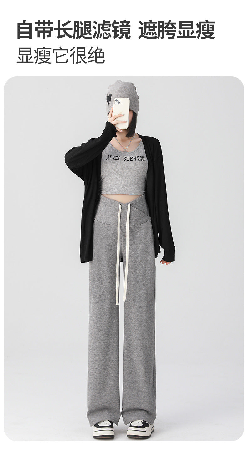 Pregnant women's pants spring wear new style belly-free casual wide-leg pants early pregnancy trousers Spring