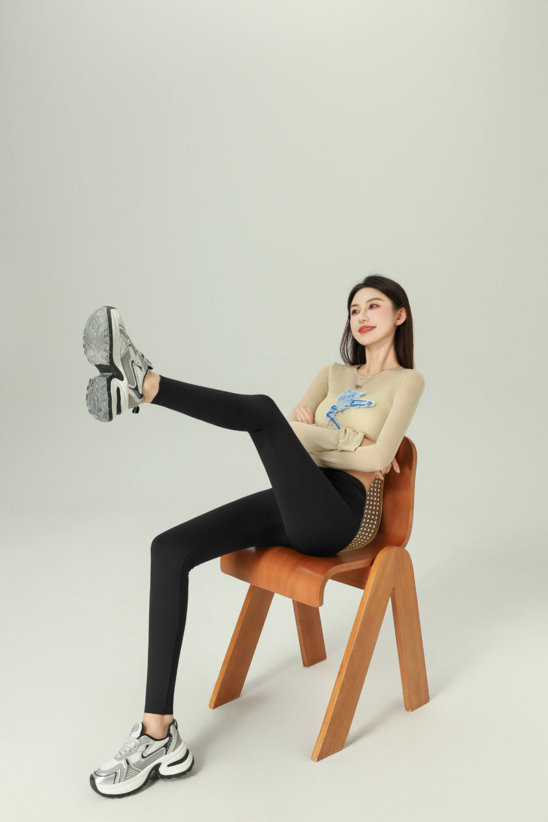2024 Shark Pants for Women, Fleece-Lined and Thickened, High-Waisted, Hip-Lifting Yoga Pants, Leggings, Lamb Fleece, Plus Size