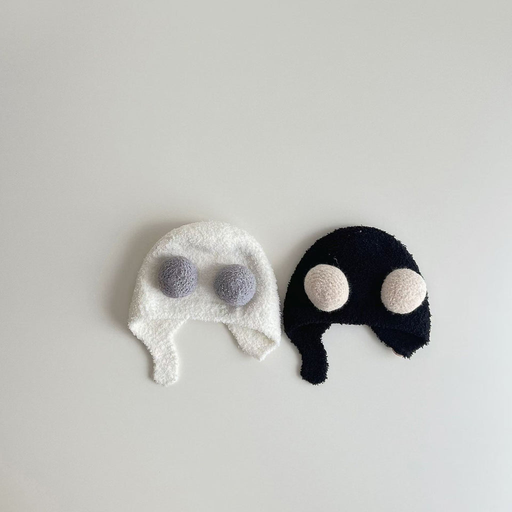 Korean Style Ins Autumn and Winter New Baby Ear Protection Cap Warm Cold-proof Cap Comfortable Baby Double Ball Soft Waxy Baotou Cap Trendy
