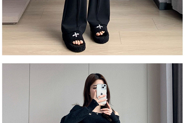 Pregnant women's spring new goddess pants flared pants split slim fit high slimming outerwear trousers pregnant women's suit pants
