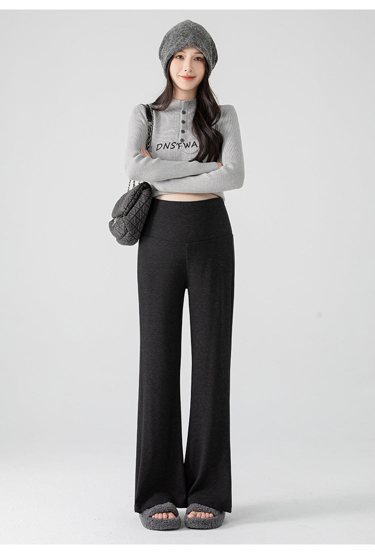 New Pregnant Women's Pants Autumn Loose Micro-flared Pants Autumn and Winter fleece-lined Thickened Pants Small Pregnant Women's Pants