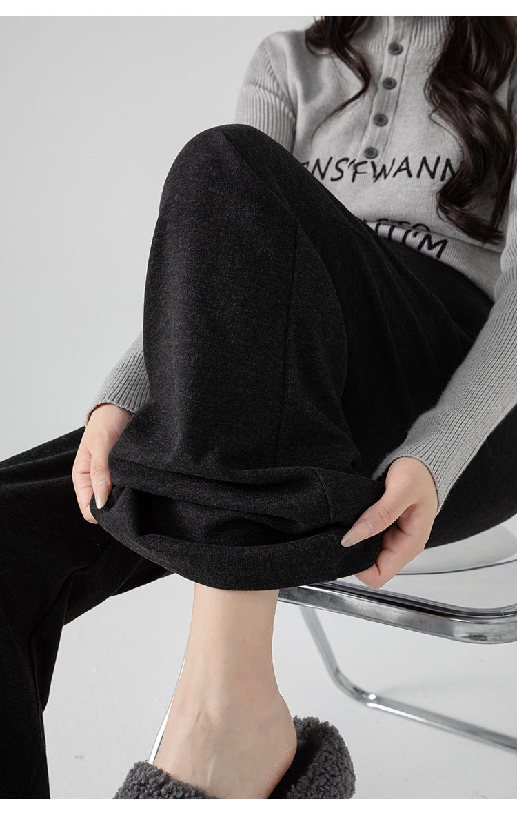 New Pregnant Women's Pants Autumn Loose Micro-flared Pants Autumn and Winter fleece-lined Thickened Pants Small Pregnant Women's Pants