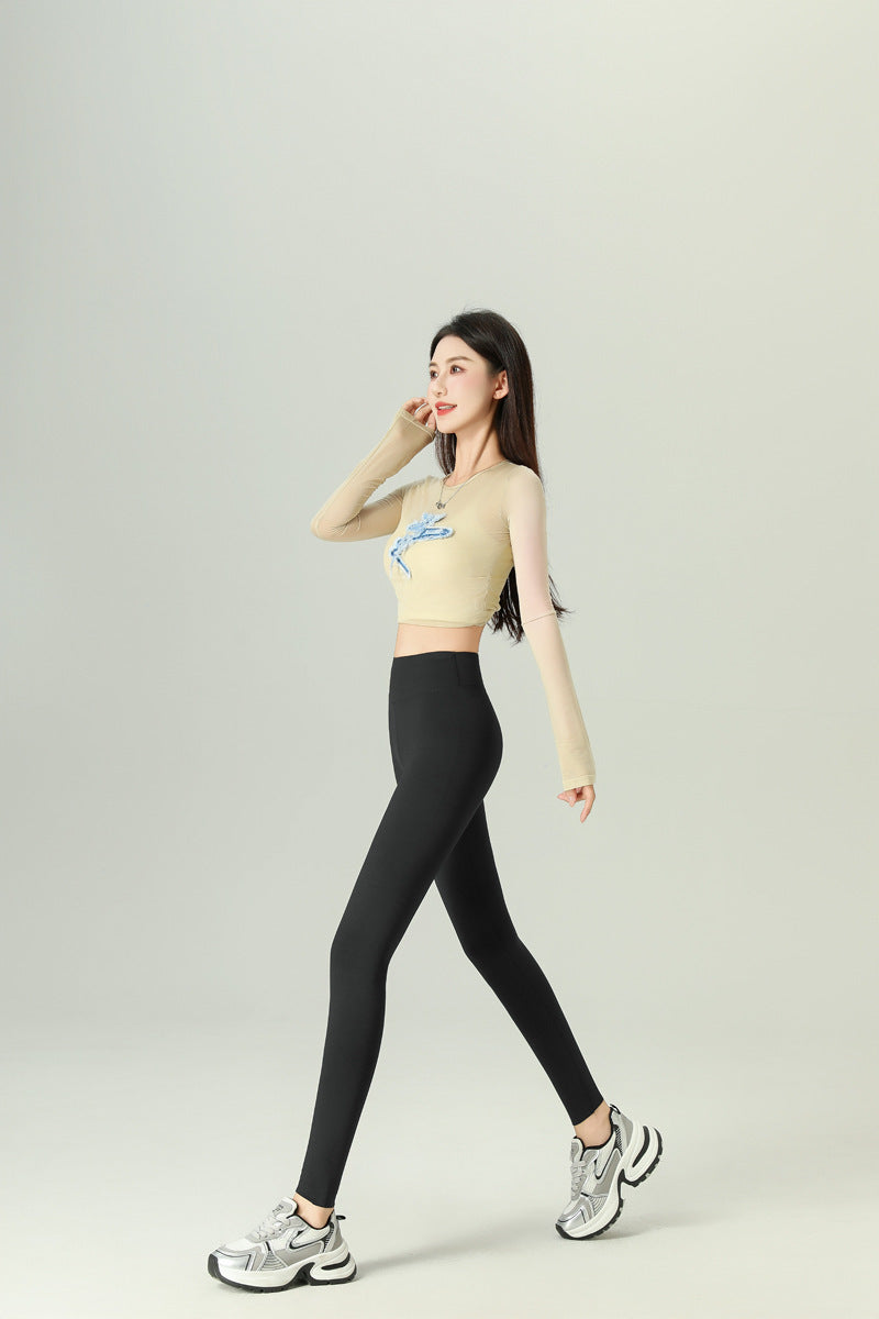 2024 Shark Pants for Women, Fleece-Lined and Thickened, High-Waisted, Hip-Lifting Yoga Pants, Leggings, Lamb Fleece, Plus Size
