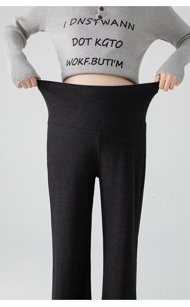 New Pregnant Women's Pants Autumn Loose Micro-flared Pants Autumn and Winter fleece-lined Thickened Pants Small Pregnant Women's Pants