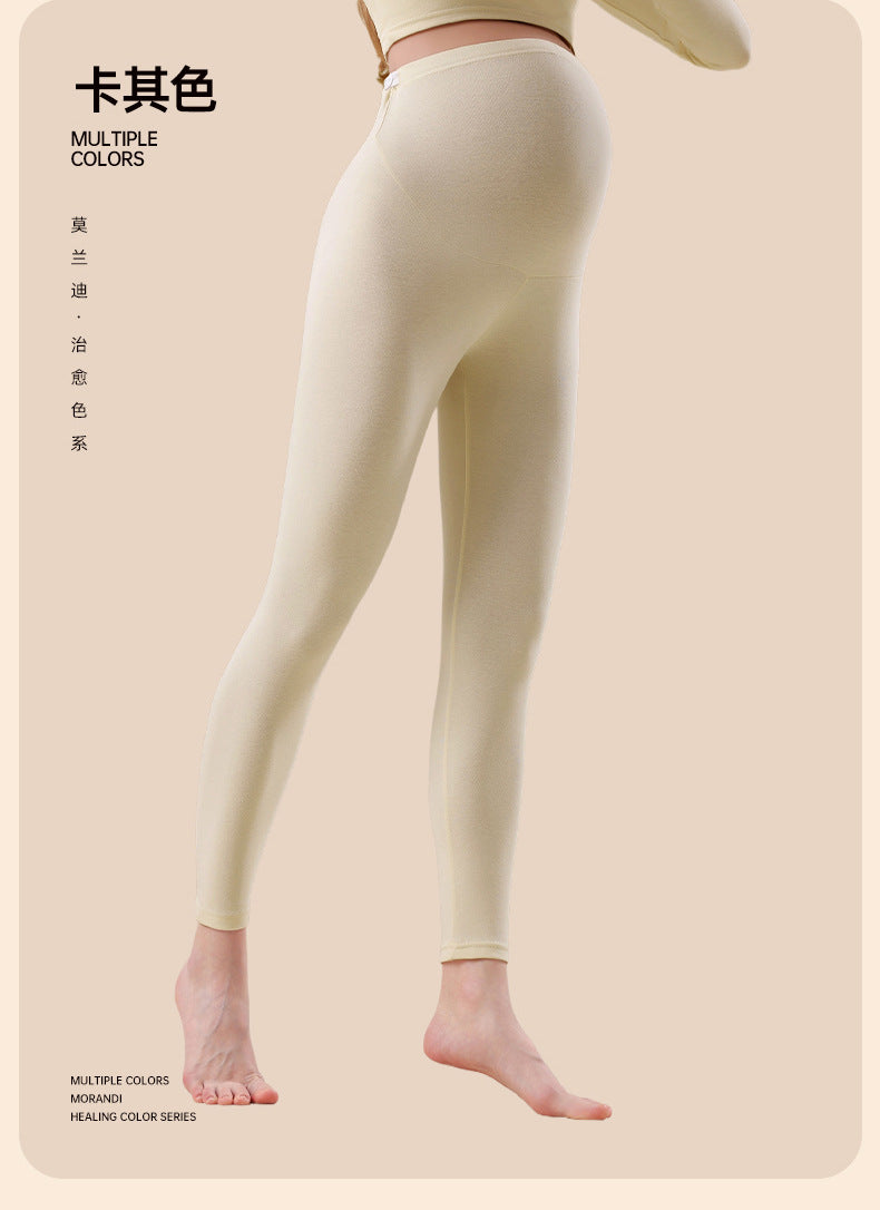 Pure Cotton Maternity Autumn Pants That Don'T Squeeze the Belly, Large Size Inner Wear for Autumn and Winter, Cotton Thermal Pants, Pregnancy Warm Underpants, Home Pants