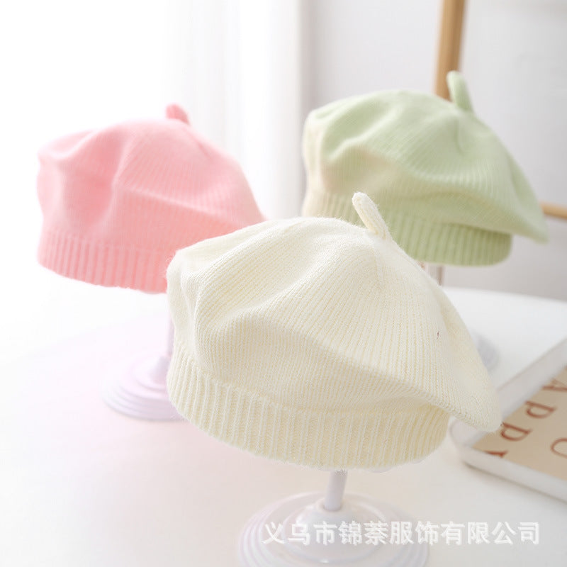 Super Cute Beret Baby Pullover Hat Spring and Autumn Thin Children's Sun Hat Boy's Baby's Fetal Hat Girls' Cute
