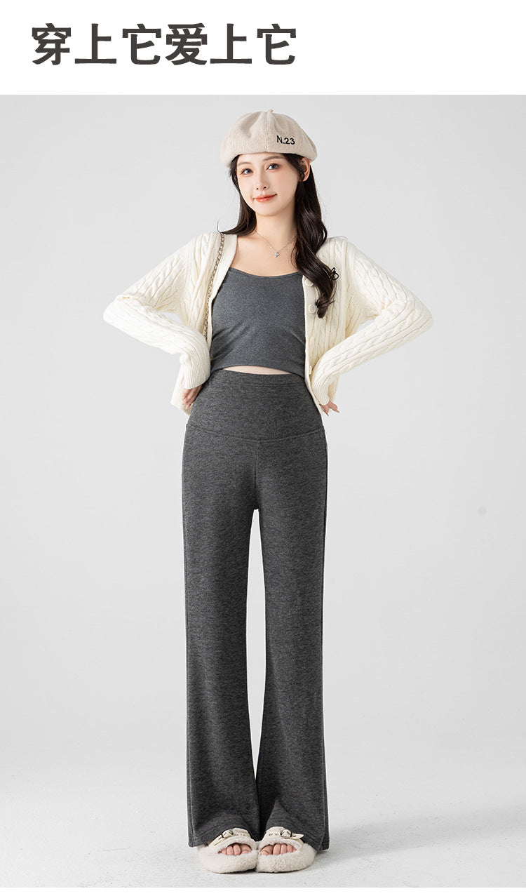 New Pregnant Women's Pants Autumn Loose Micro-flared Pants Autumn and Winter fleece-lined Thickened Pants Small Pregnant Women's Pants