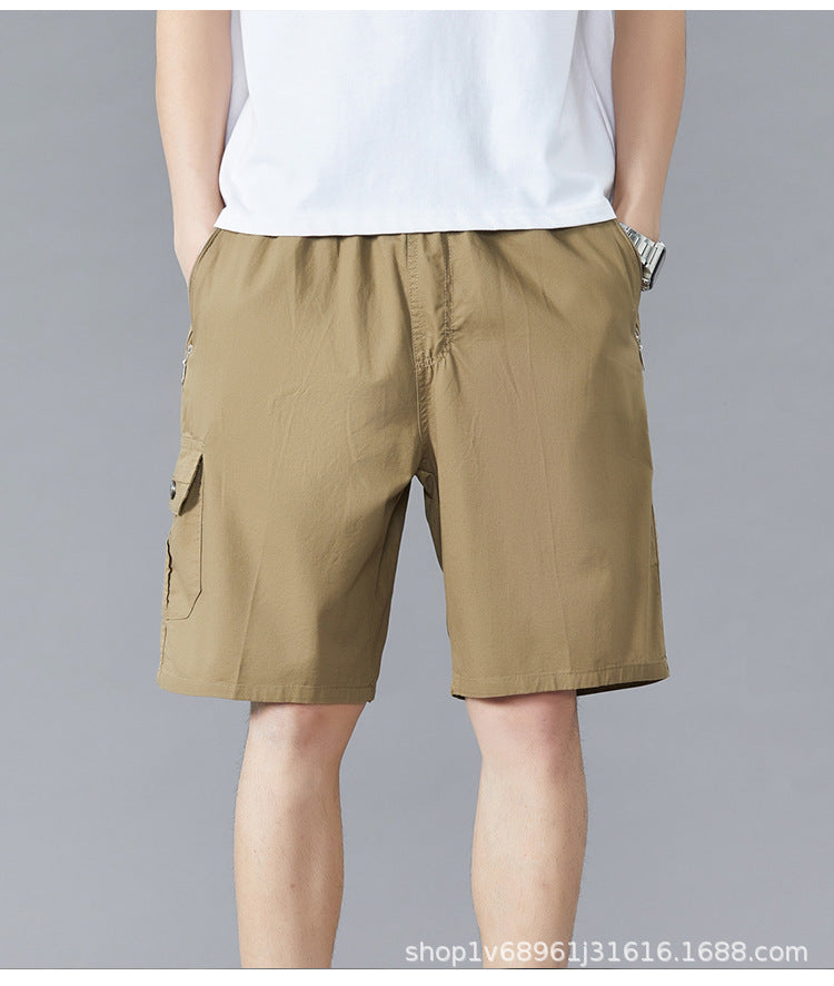 Zoruo childe summer dad summer shorts men's five-length pants cotton pants loose overalls big pants